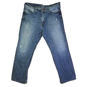 Express Mens Blue Denim Jeans 34x30 Straight‎ Leg Casual Fly Vintage